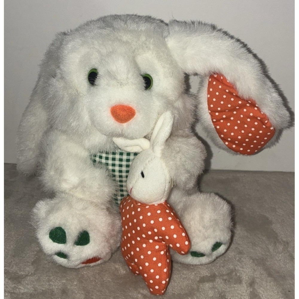 Vintage Avon Giggling Bunny Rabbit Plush Mommy Baby Easter 1995 Tested Works